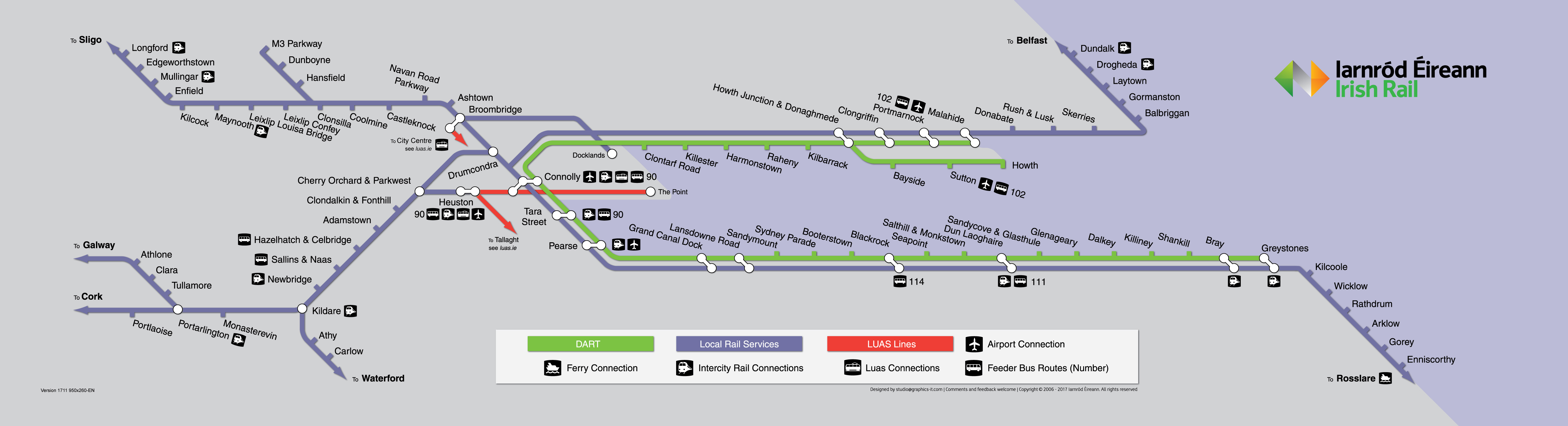 Dublin Route map with Phoenix Park Tunnel