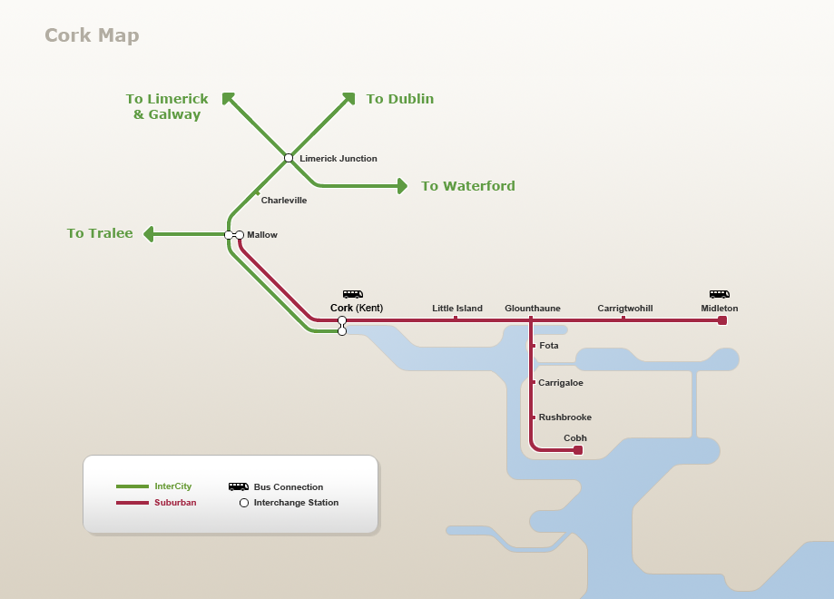 Cork Area Route Map Large