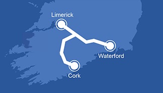 Waterford, Clonmel and Limerick Junction route map