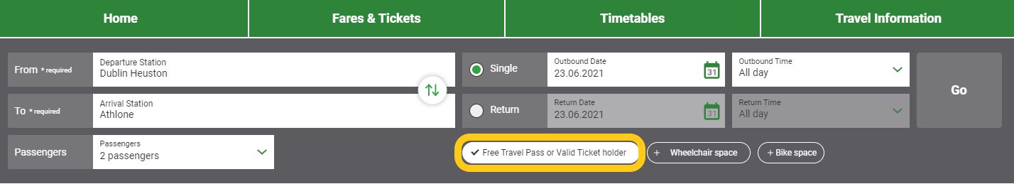 booking train tickets with travel pass