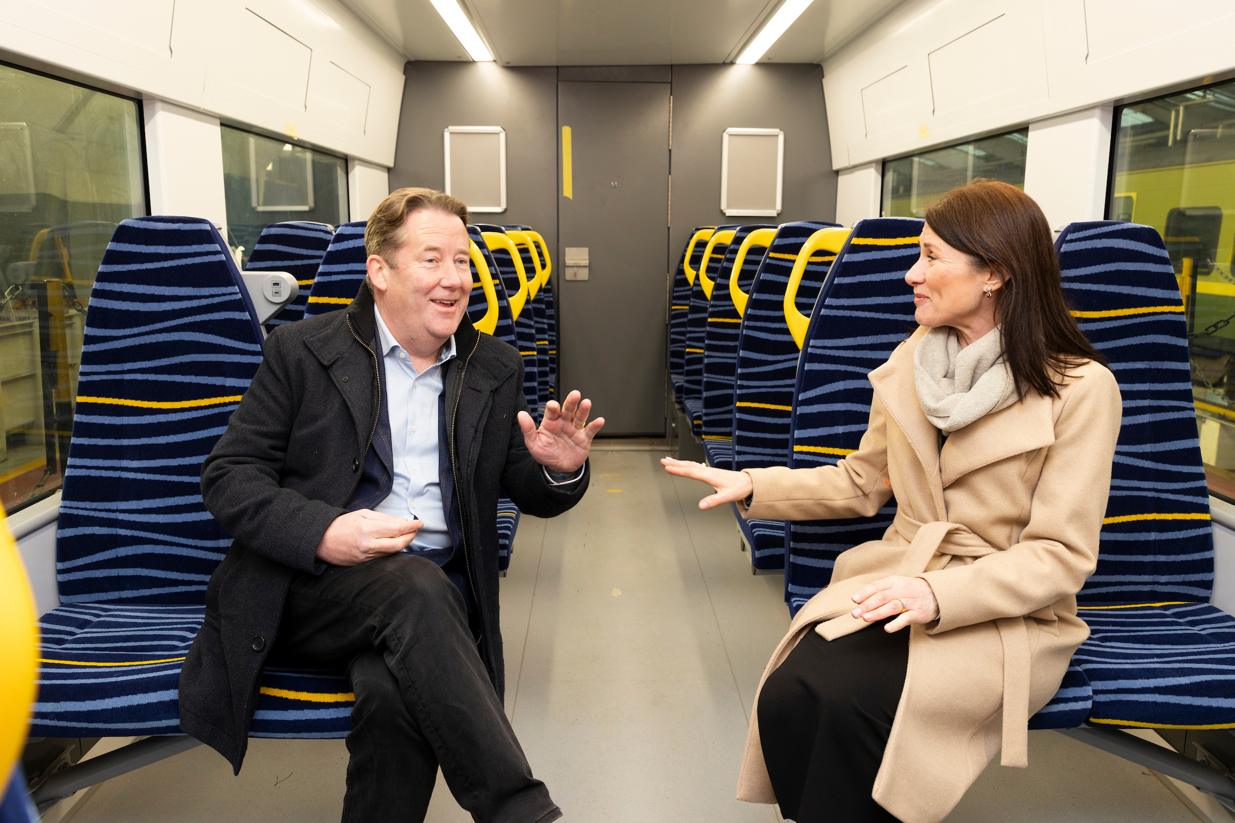 Minister for Transport Darragh O'Brien TD and Iarnród Éireann Chief Executive Mary Considine