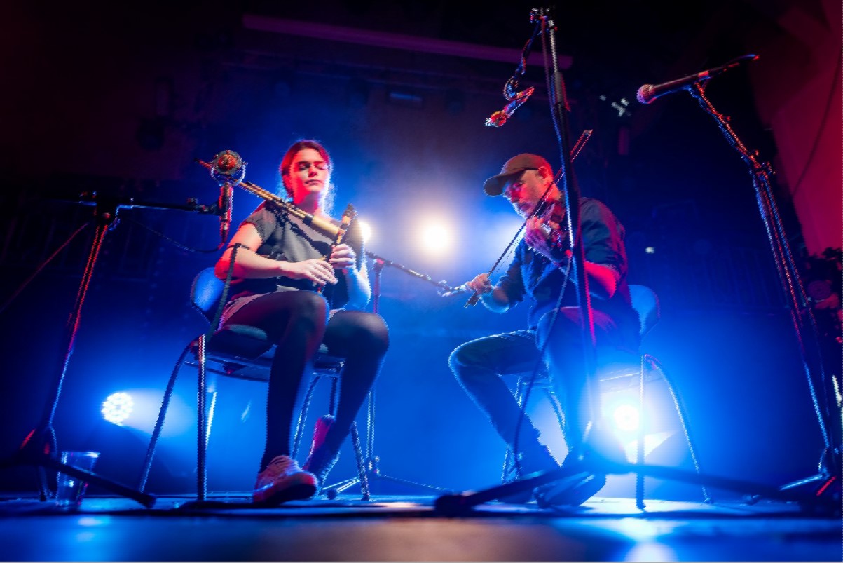 Brighde and Aidan playing onstage at St Patrick's Festival Dublin 2019