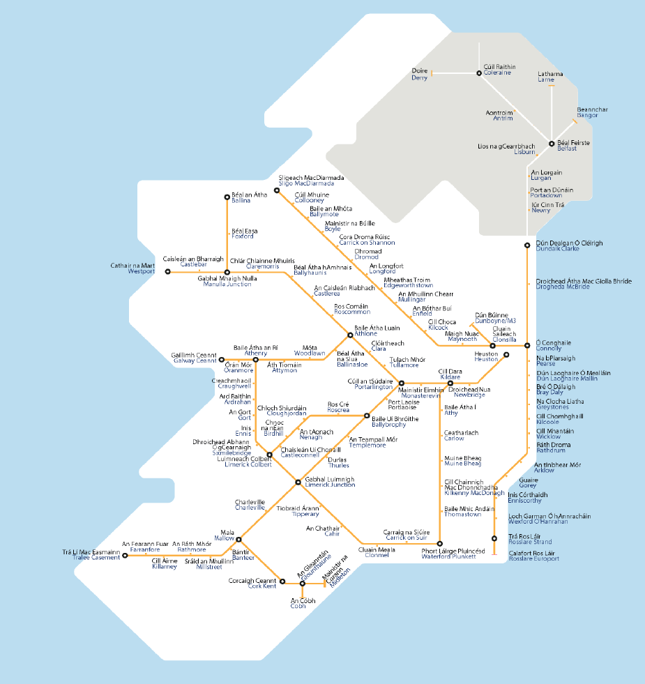 Intercity Map Route Large