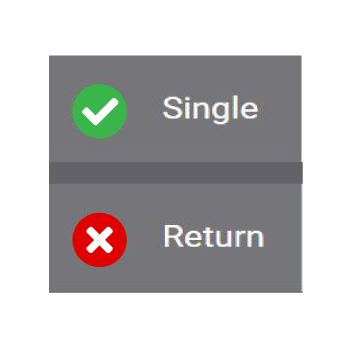 Single or Return Graphic