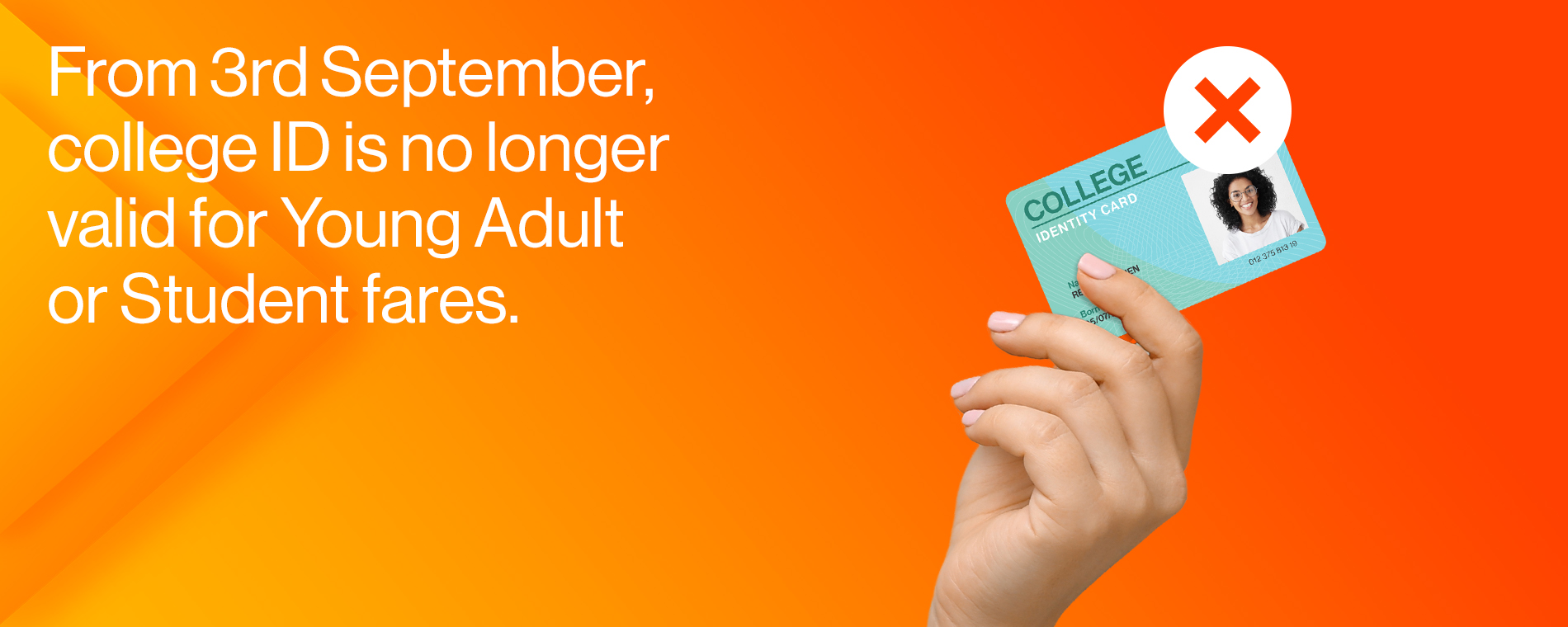 Changes to Student ID requirements from 3rd September 2023