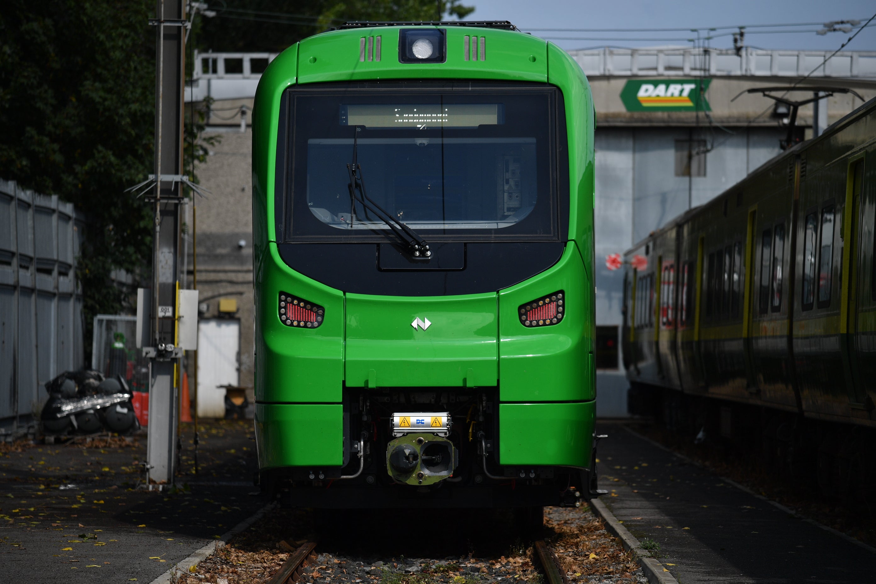 Exterior image of new DART carriage (train sitting in sidings in Fairview Depot)
